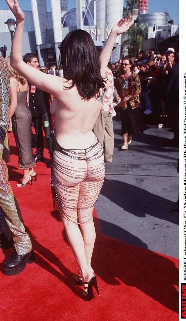 A photo of Rose&#x27;s dress from behind, which shows she was wearing a G-string thong