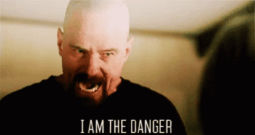 Walter saying, &quot;I am the danger.&quot;