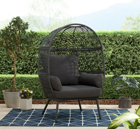 charcoal grey cushioned chair