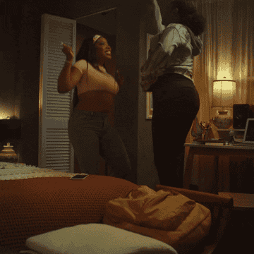 Aida Osman and KaMillion as Shawna and Mia dance together in &quot;Rap Shit&quot;