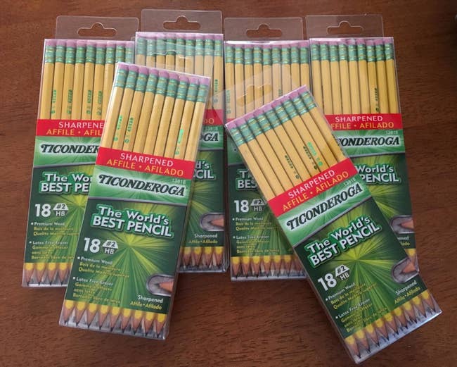 reviewer's packs of  pencils