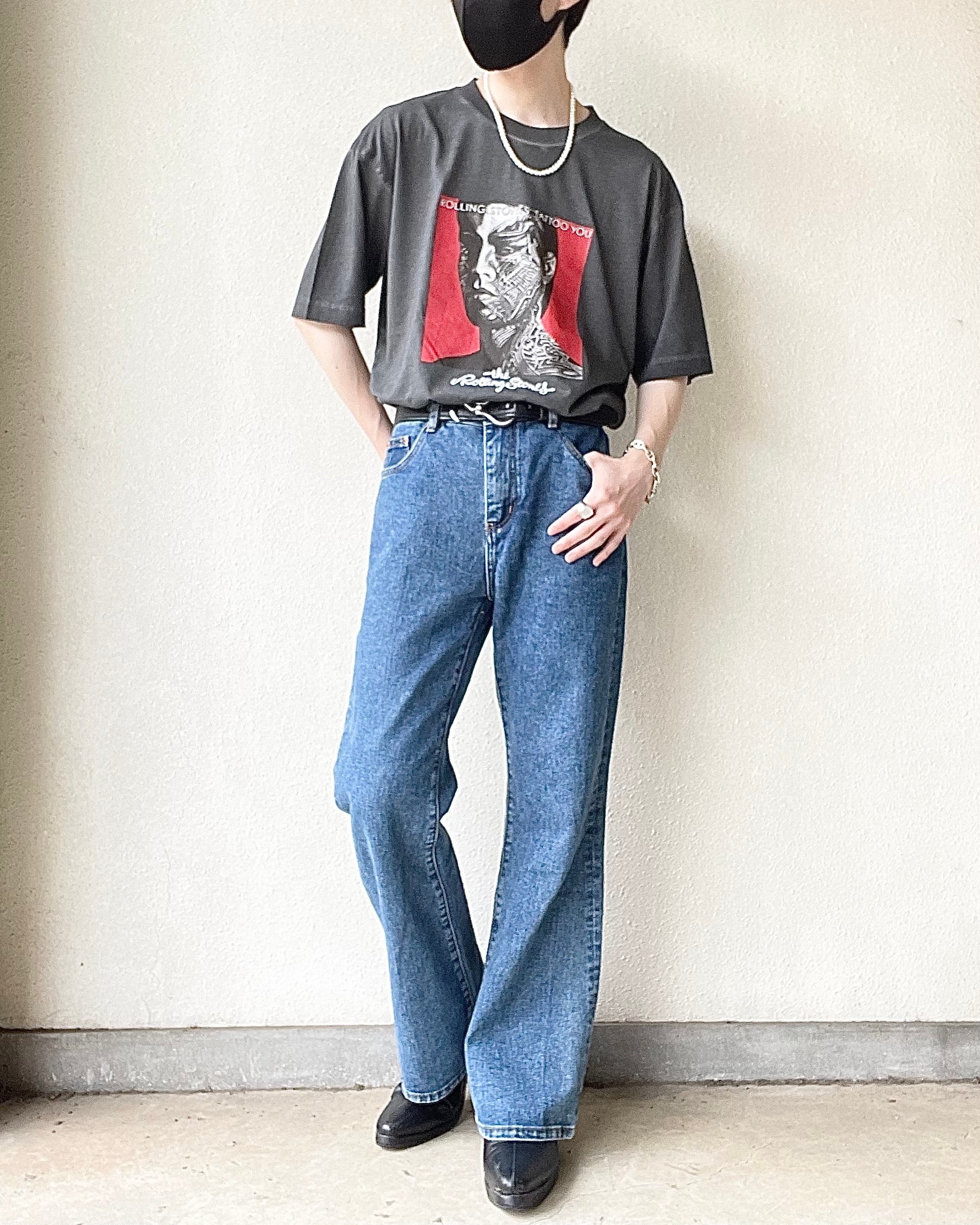 GU(ジーユー)のオススメのメンズアイテム「ビッグT(5分袖)MUSIC(The Rolling Stones)2」