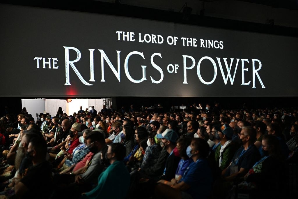 Fans attending a cast panel for The Rings of Power