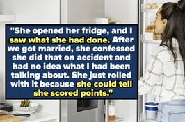 A woman opening her fridge