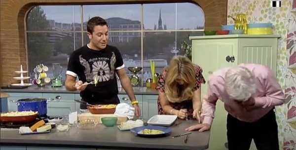gino de&#x27;acampo laughing with holly and phil