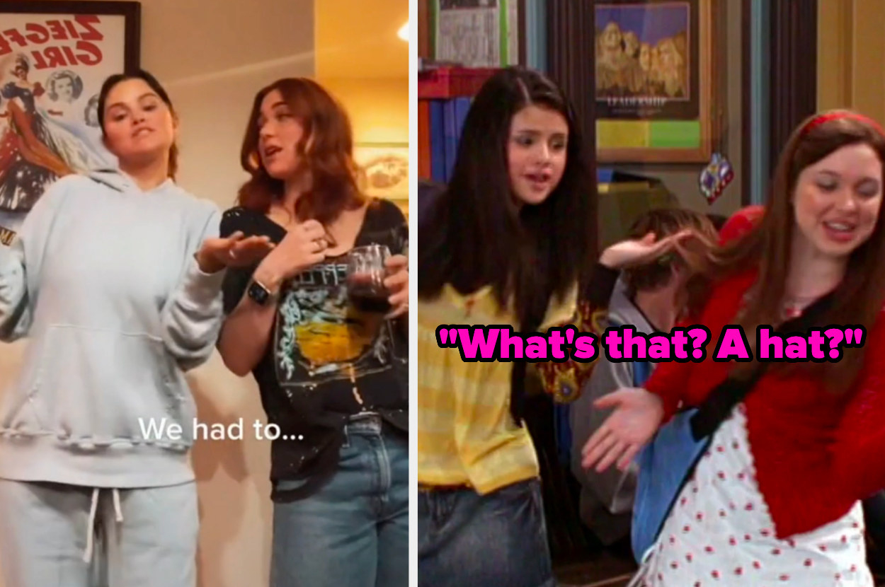 Side by side of Selena and Jennifer doing the dance then and now