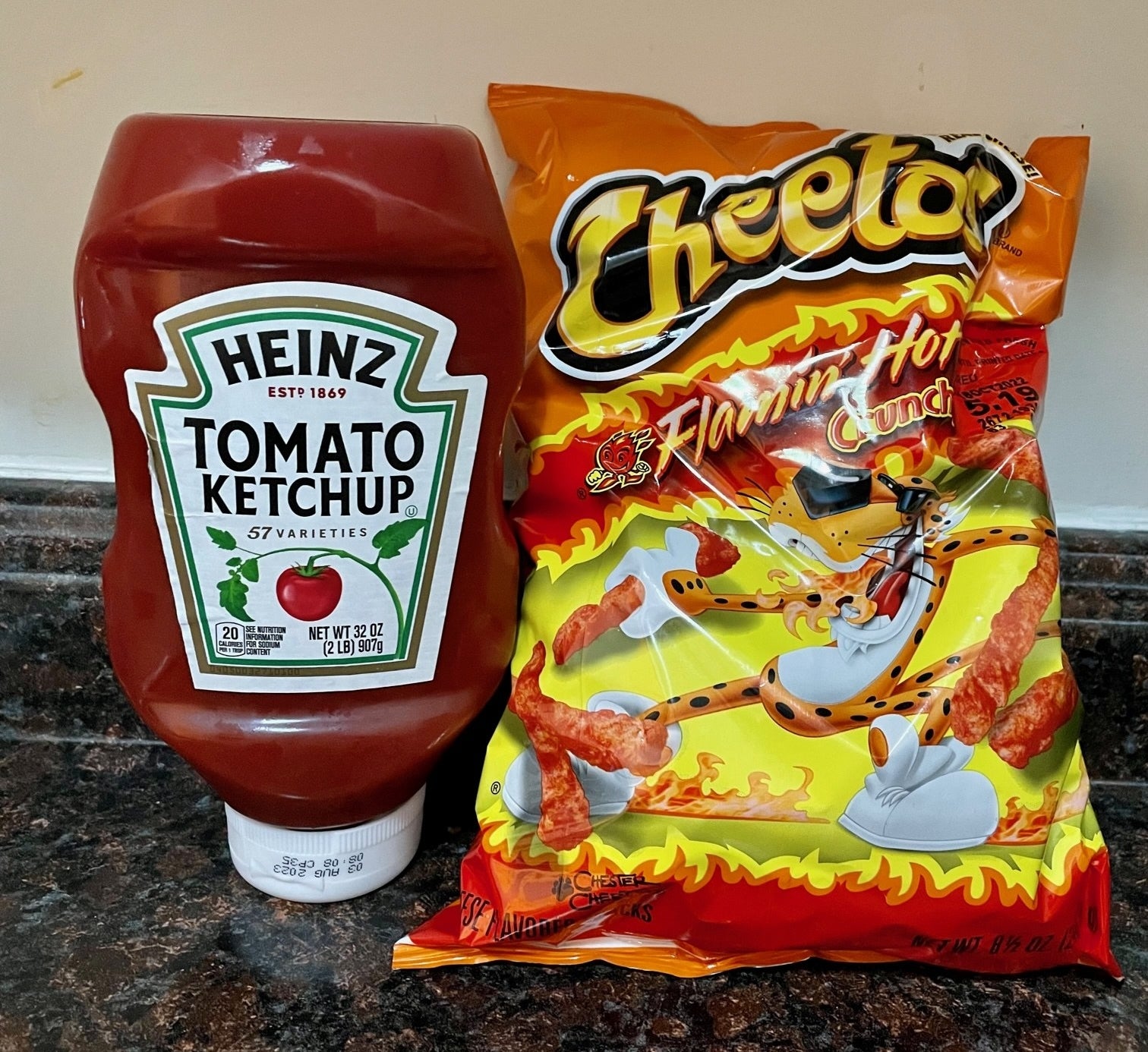 Ketchup and Flamin&#x27; Hot Cheetos