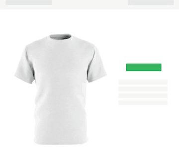 gif of a white t-shirt with three patterns being clicked, dragged, and displayed on it