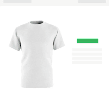 gif的白色t恤和三个模式被点击,拖,并显示在它