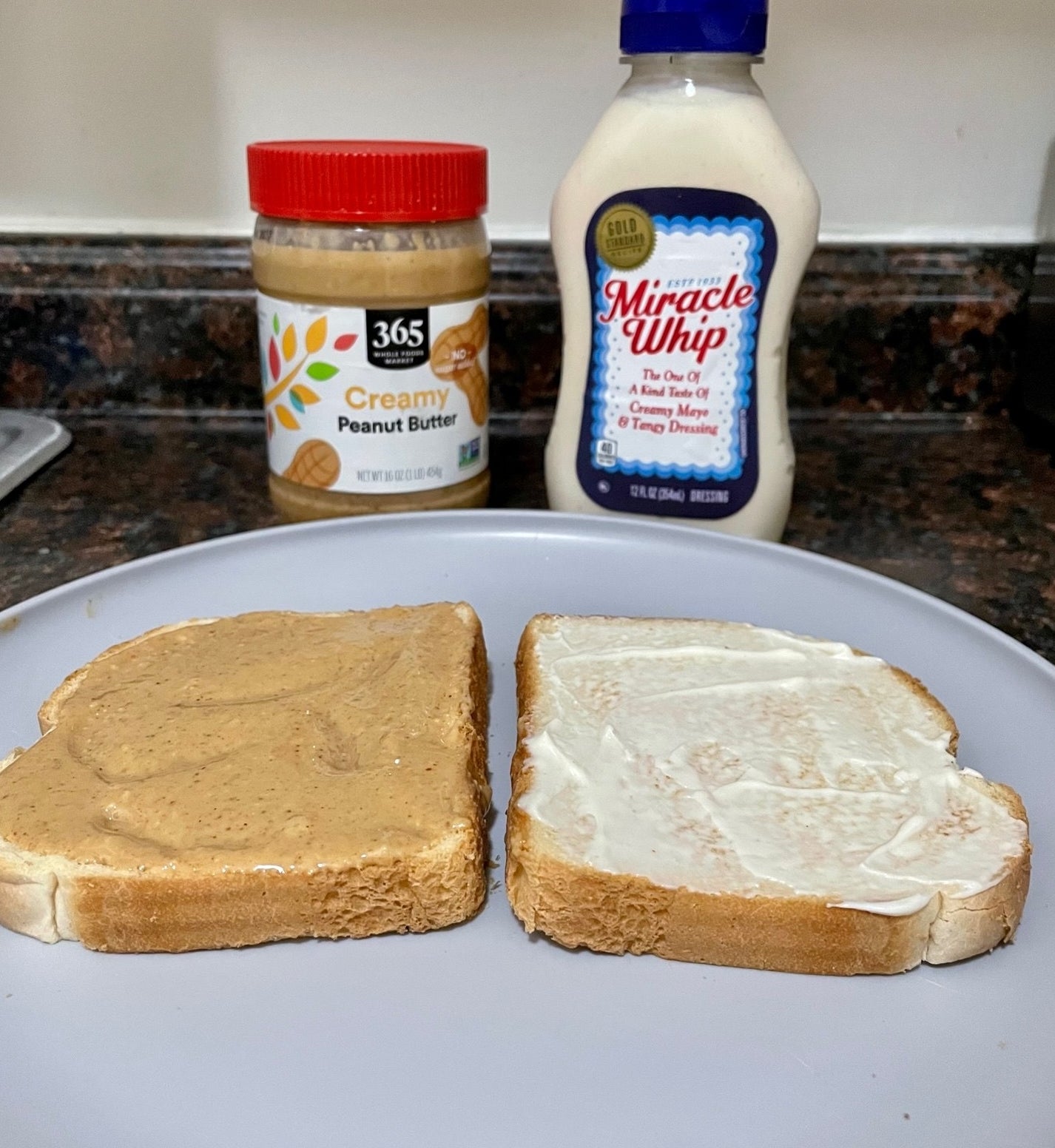 Peanut butter and mayo sandwich