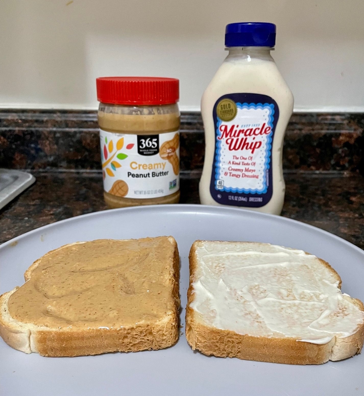 Peanut butter and mayo sandwich