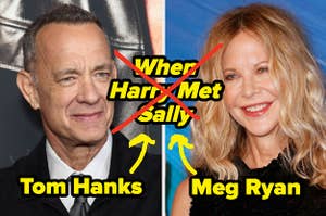 Tom Hanks and Meg Ryan with "When Harry Met Sally" crossed out between them