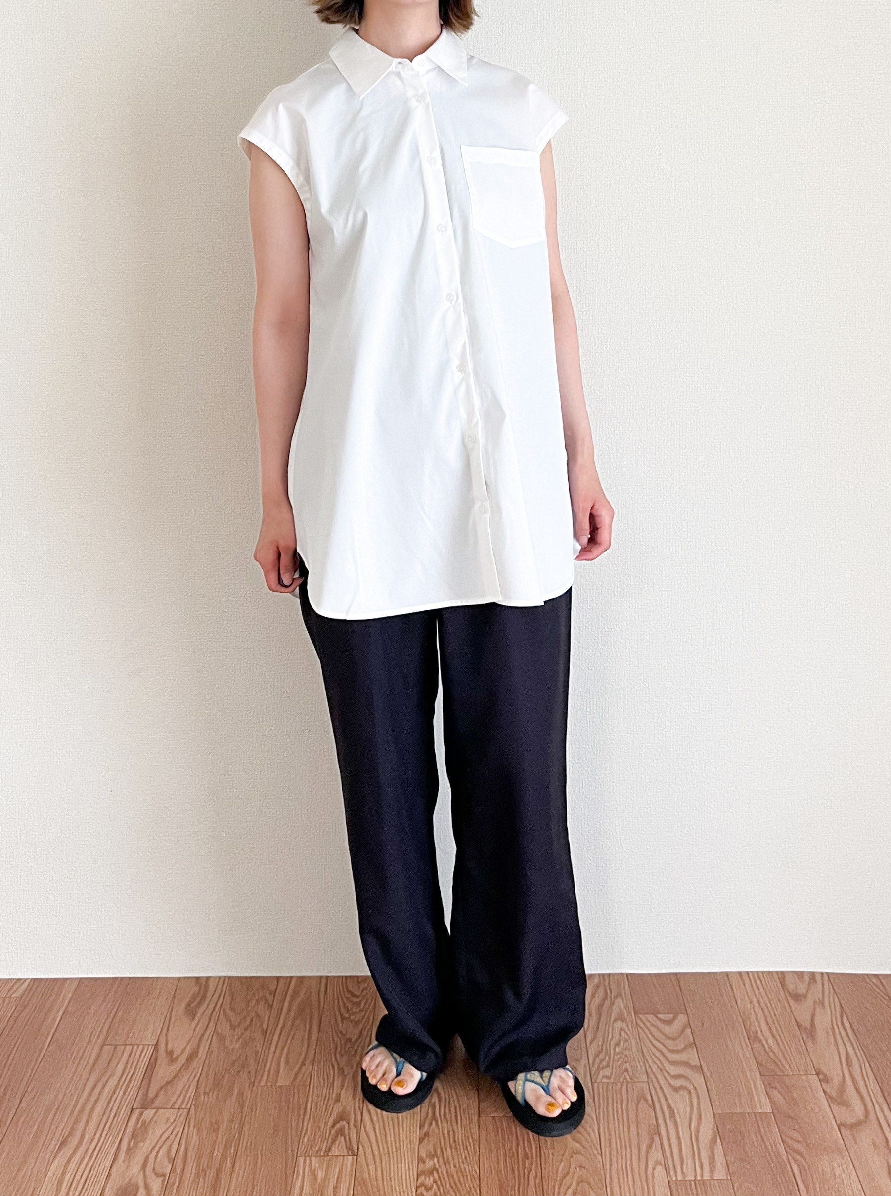 GU（ジーユー）のおすすめファッションアイテム「フレンチスリーブチュニックシャツ(半袖)RS+X」、