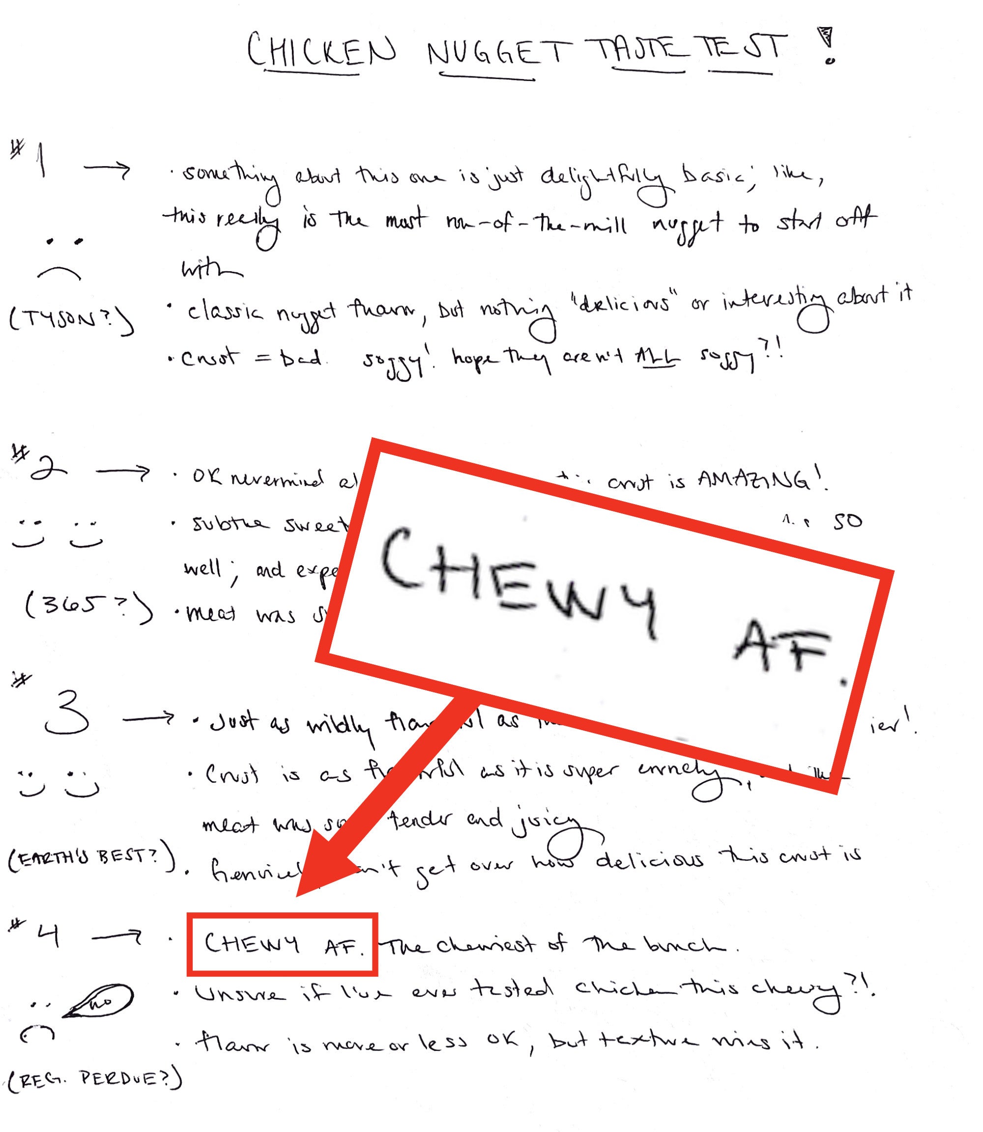 Ross&#x27;s notes with the comment Chewy AF highlighted