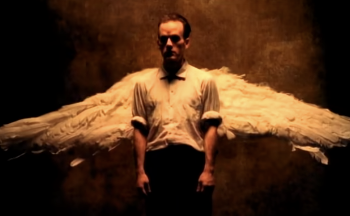 A man with angel wings