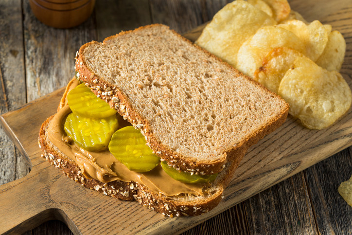 peanut butter and pickle sandwhich