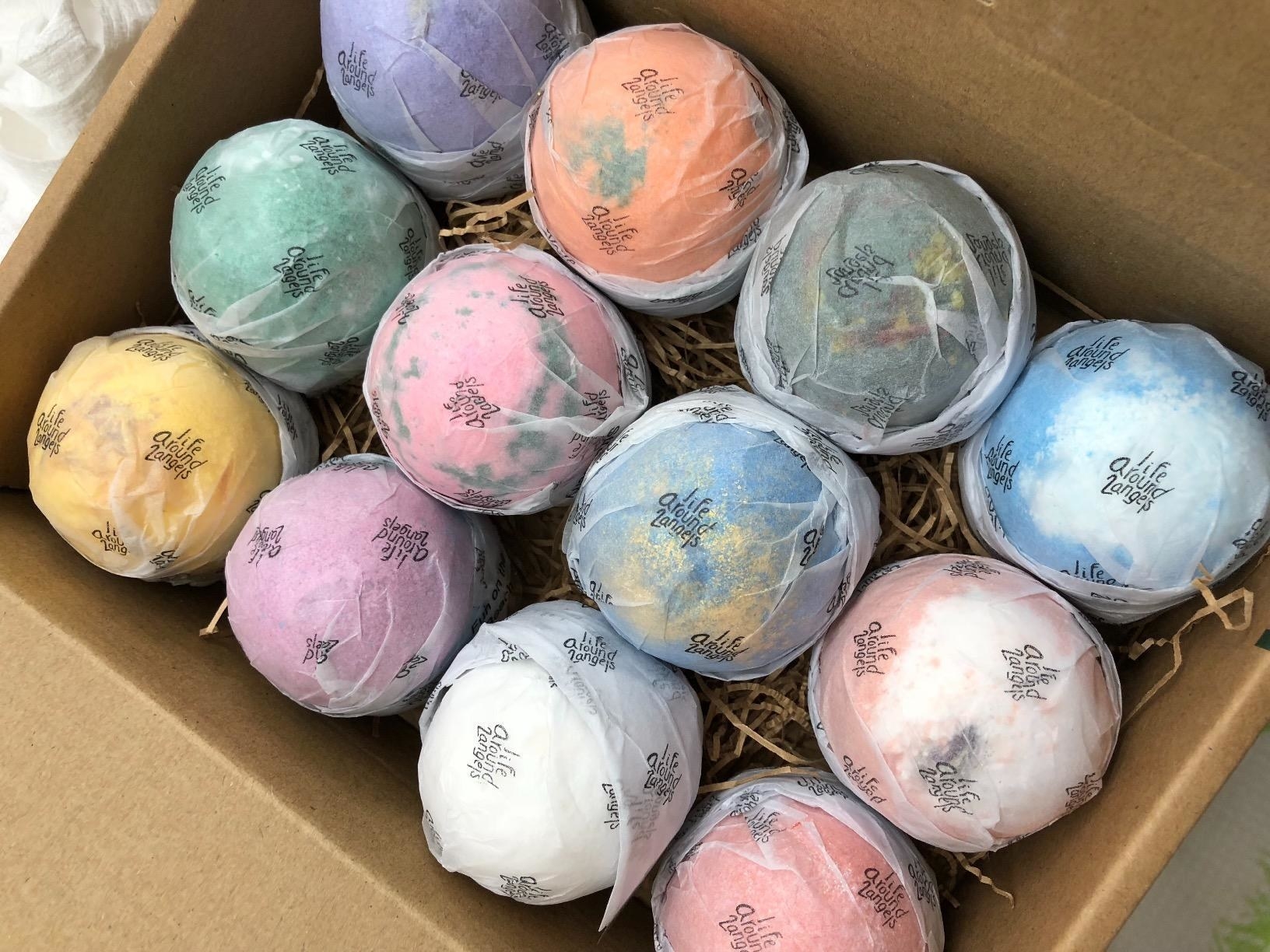 the colorful bath bombs