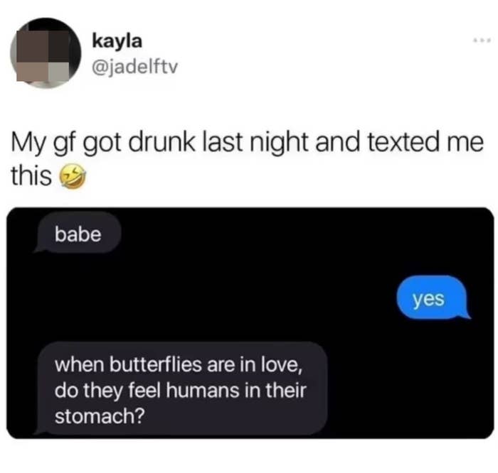 person asks if butterflies get humans in their stomach when nervous