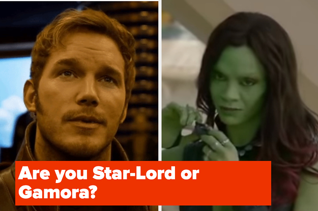 "Are you Star-Lord or Gamora?" is written below Star-Lord and Gamora