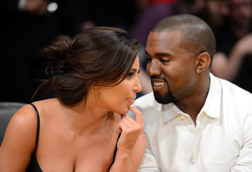 Kim and Kanye talking privately
