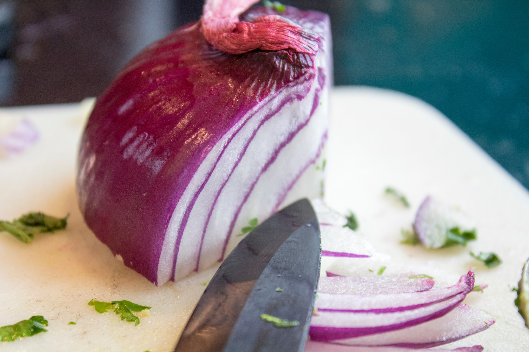 Cut up onions