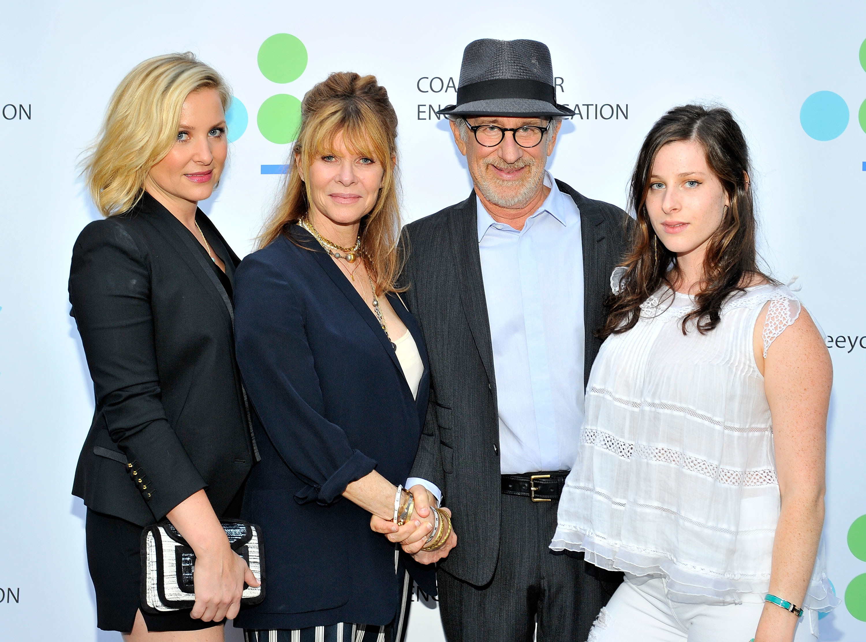 Jessica Capshaw, Kate Capshaw, Steven Spielberg, and Sasha Spielberg