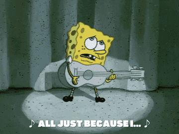 SpongeBob ripping his pants while singing