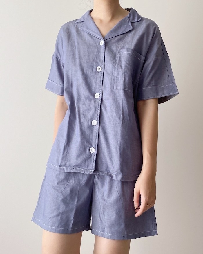 GU（ジーユー）のおすすめファッションアイテム「コットンパジャマ（半袖&amp;ショートパンツ）+E」