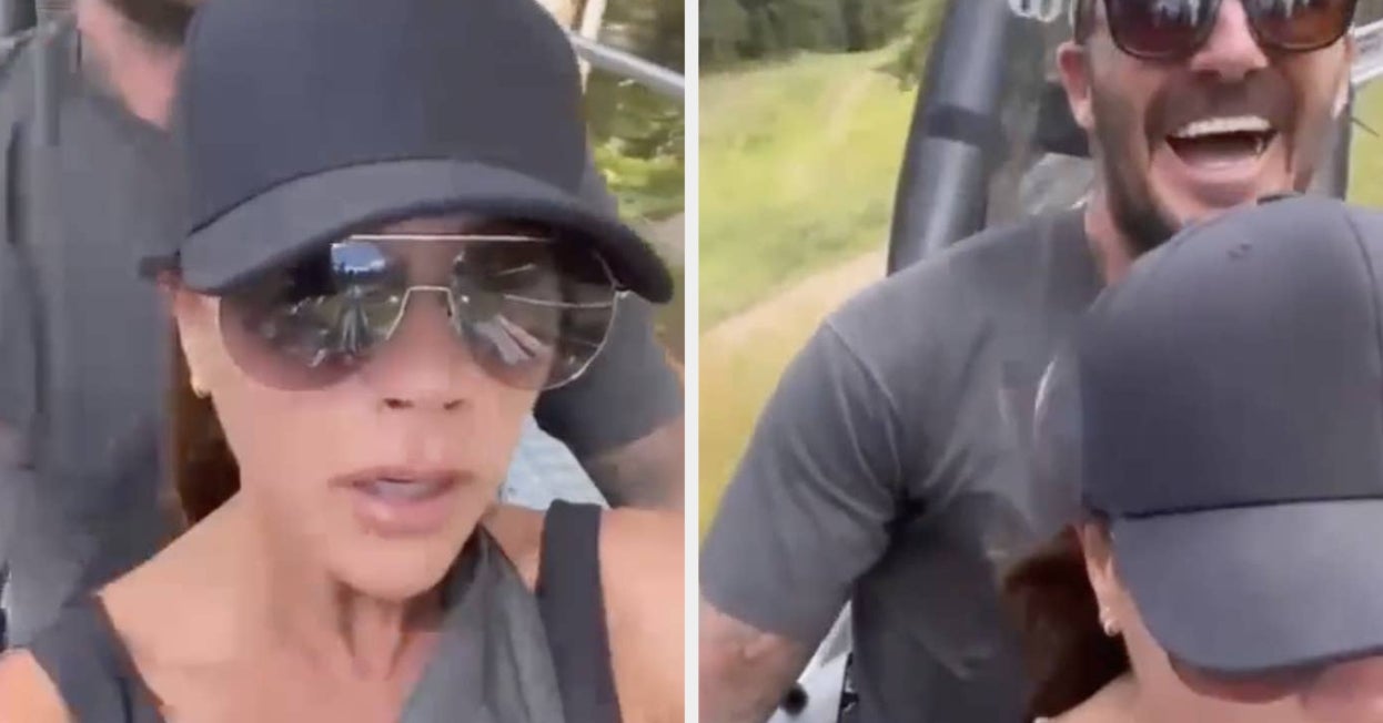 Victoria Beckham Screams And Cries On A Rollercoaster