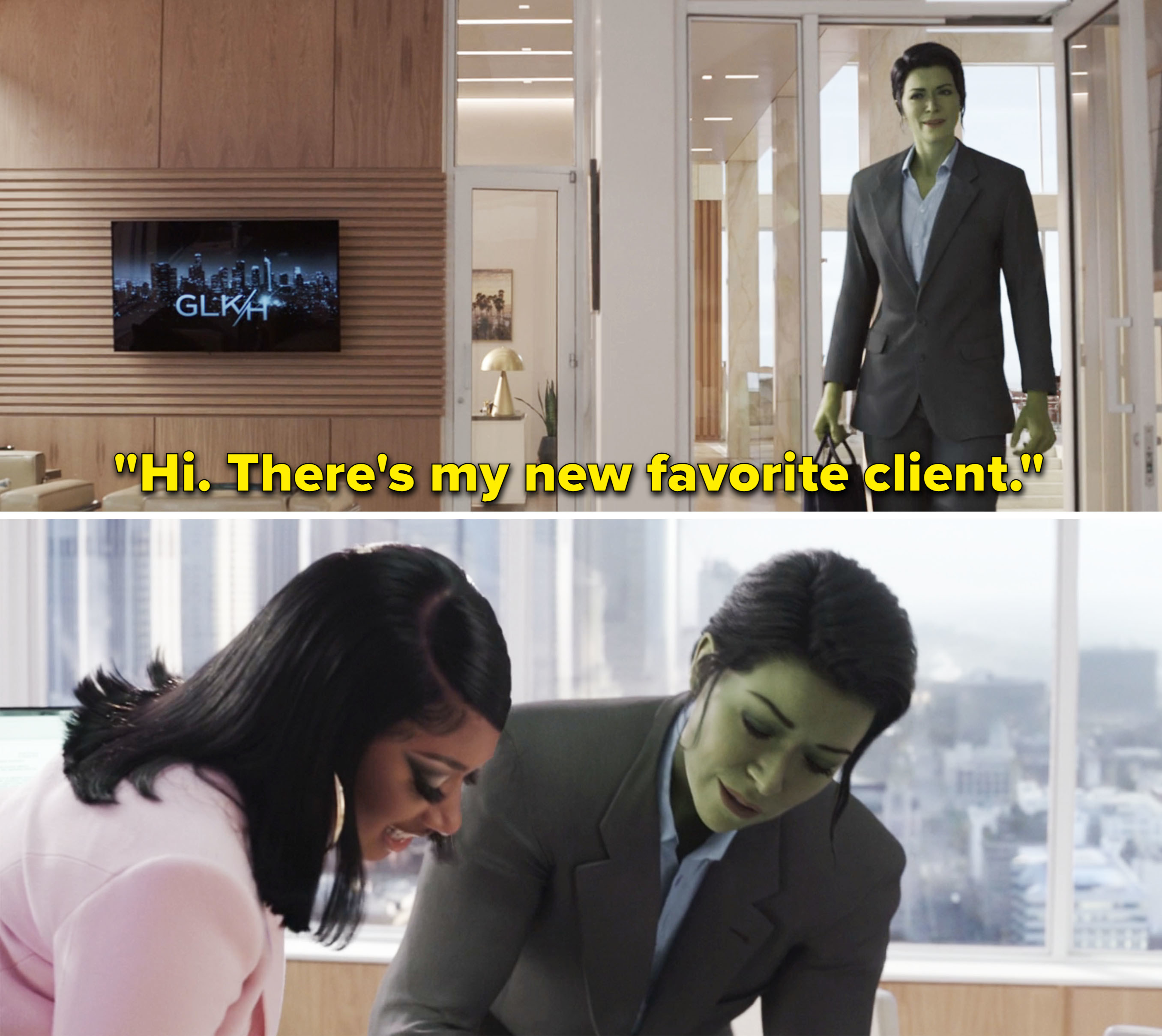 Megan on the show with Walters as She-Hulk