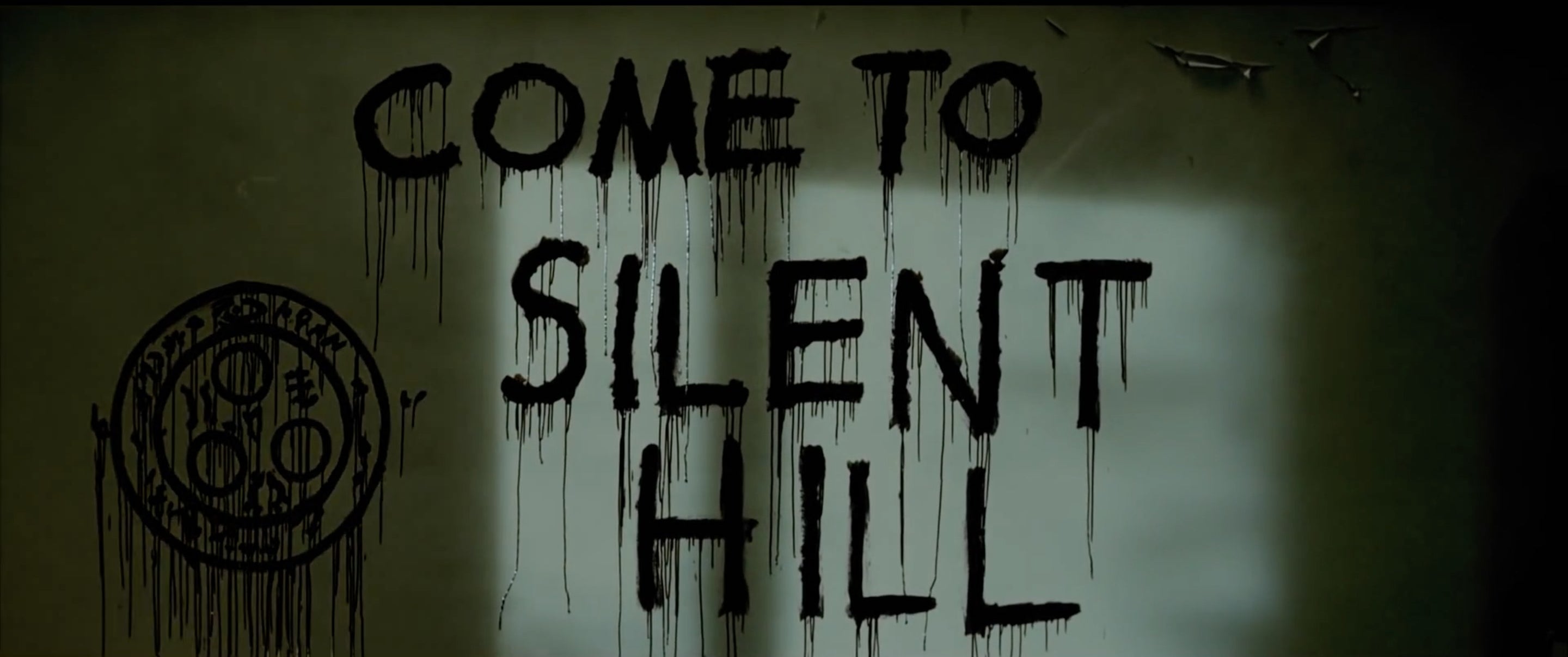 "Come to SIlent Hill" in dripping paint