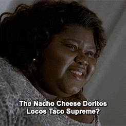 character asking for a nacho cheese doritos loco taco supreme