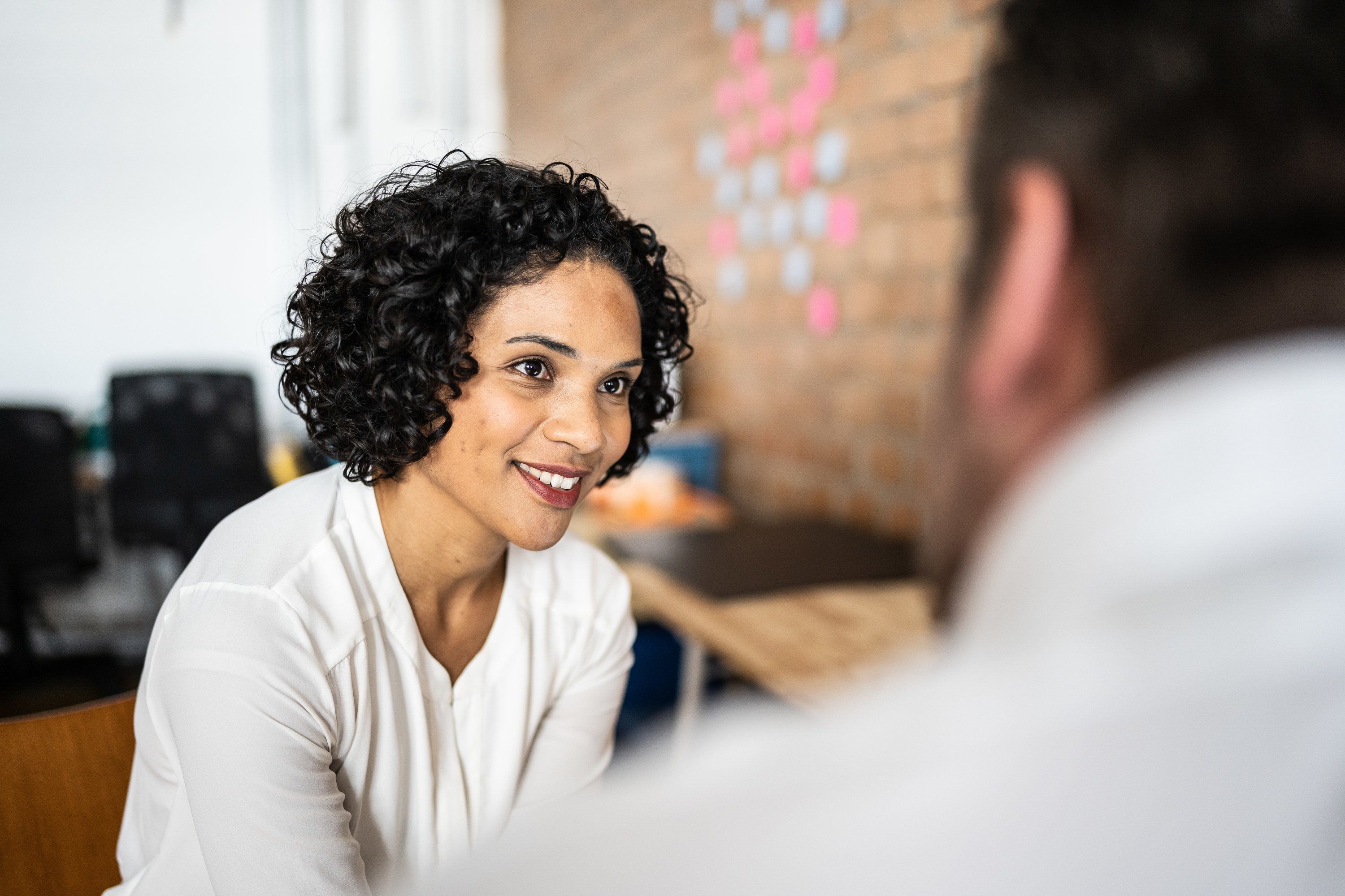 woman talking with her boss