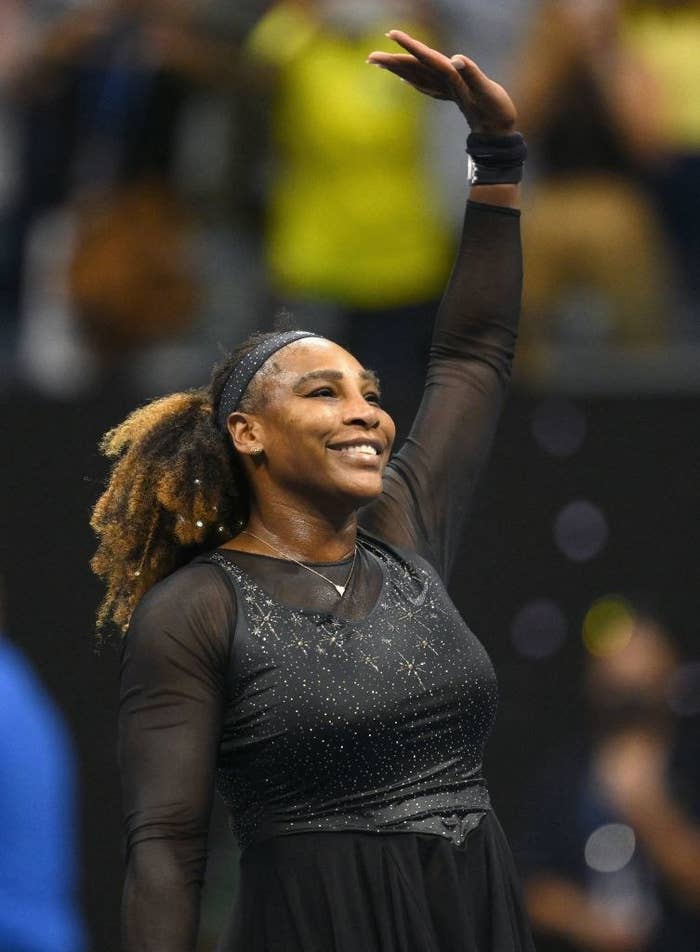 Serena waving