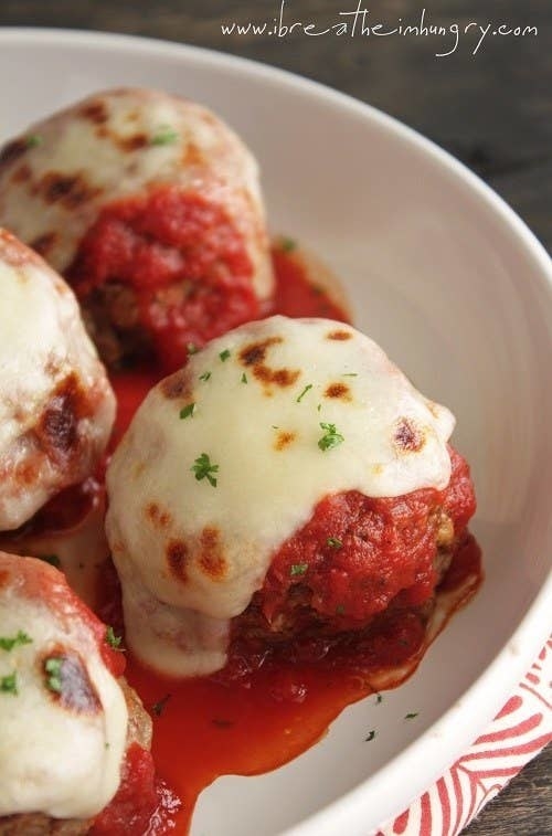 Meatballs Alla Parmigiana on a plate