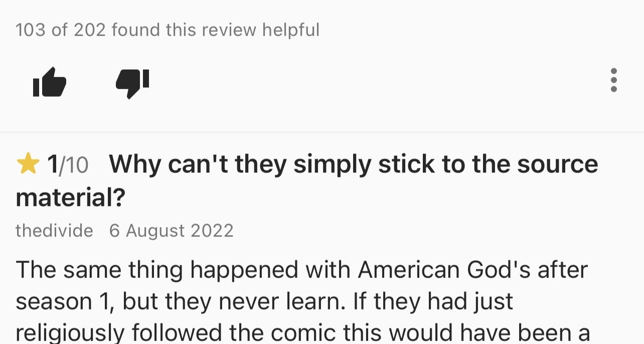 1/10 star review on IMDB for The Sandman