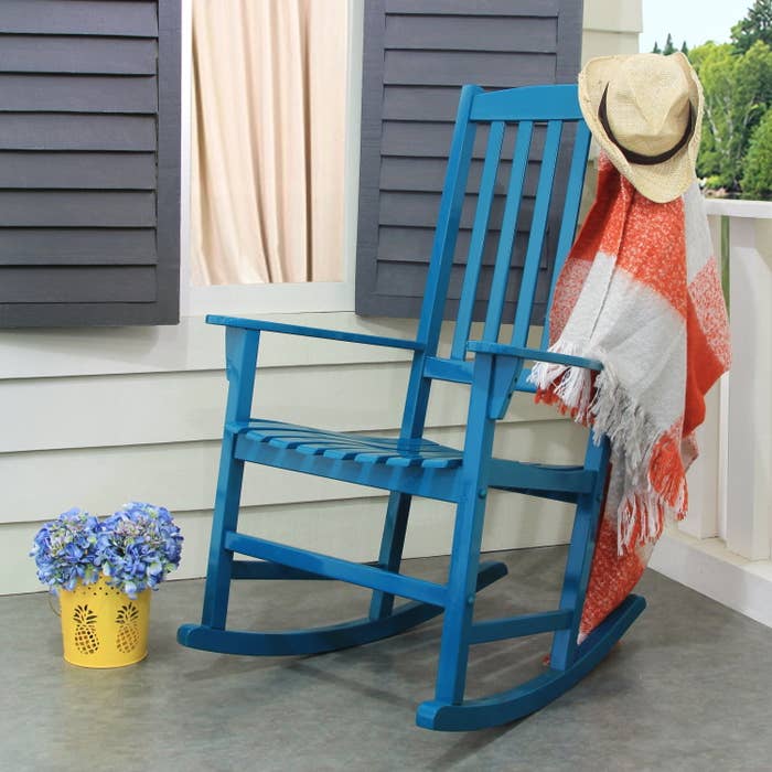the blue rocking chair
