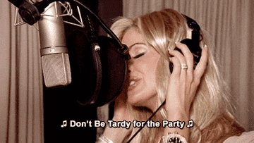 Kim Zolciak singing &quot;don&#x27;t be tardy for the party&quot;