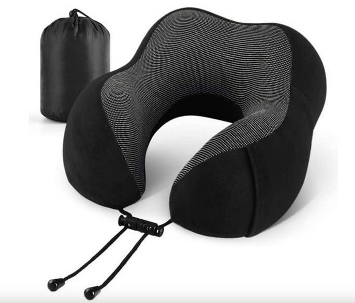 A black neck pillow