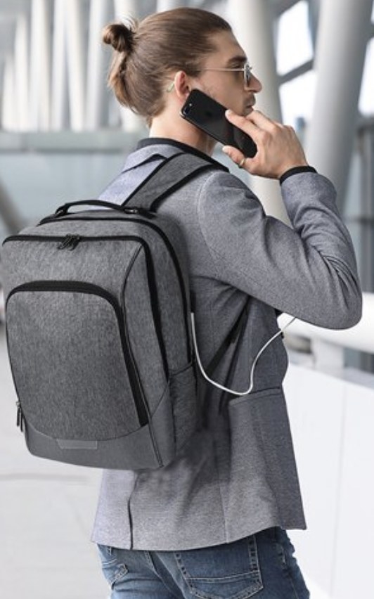 A charging backpack