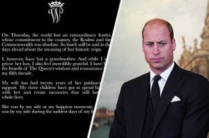 Prince William and his statement on losing Queen Elizabeth II.