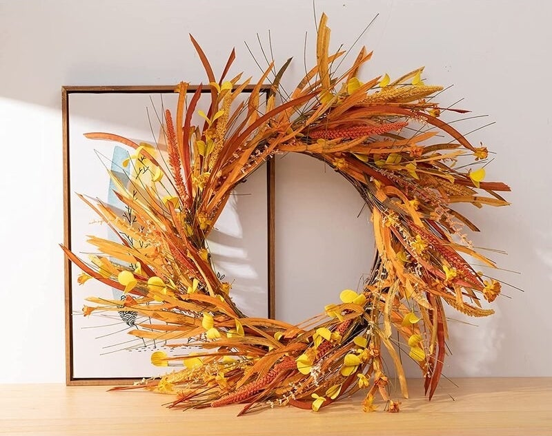 orange and yellow wreath