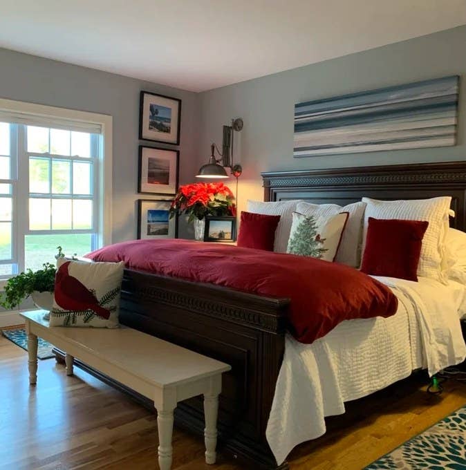 A reviewer's image of the microfiber comforter set