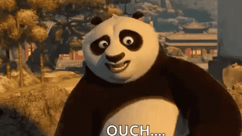 Po saying &quot;Ouch&quot; in &quot;Kung Fu Panda&quot;