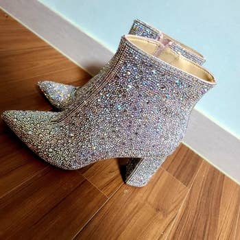 glittery ankle boots