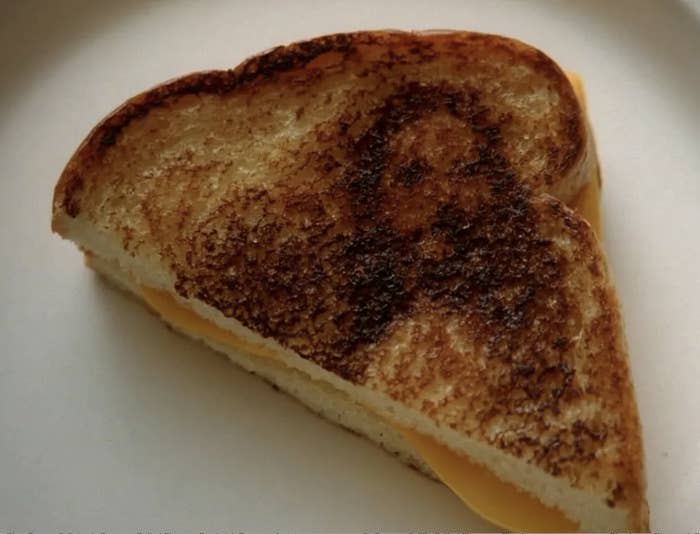 A picture of a normal-looking grilled cheese sandwich