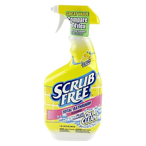 Bottle of scrub free bathroom cleaner