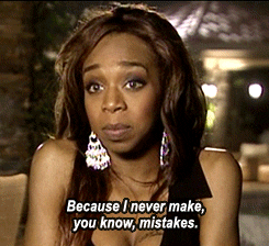 a woman saying, &quot;Because I never make, you know, mistakes&quot;
