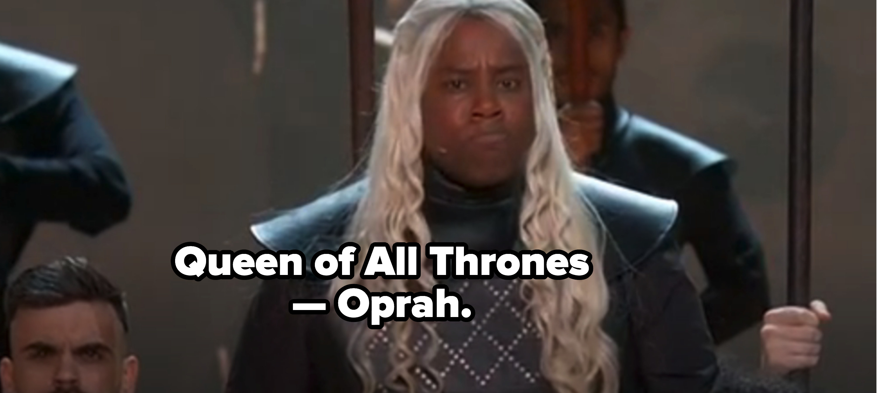 Kenan wearing a Game of Thrones wig and calling Oprah the Queen of All Thrones