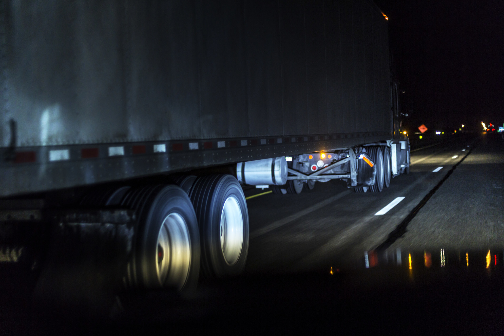 big truck at night